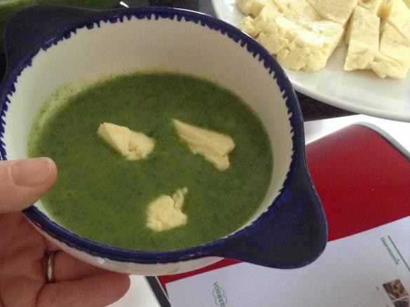 Špenátový krém s ameletkou