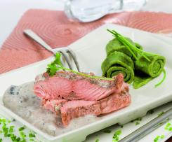 Losos ve smetanové omáčce se žampióny