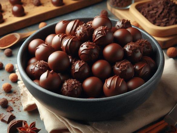 Kuličky z arašídového másla máčené v čokoládě