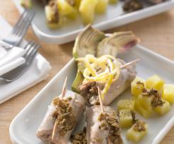 Rolky z čerstvého tuňáka s bramborovým salátem