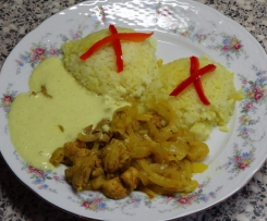 Kuřecí maso s cuketou na kari 