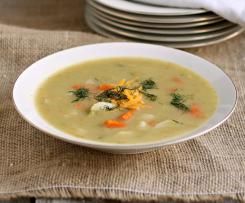Kedlubnová polévka s mrkví a ředkvičkou