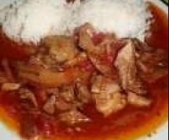 Kuřecí na houbách s rýží