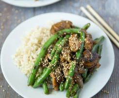 Dušené hovězí s fazolemi a rýží