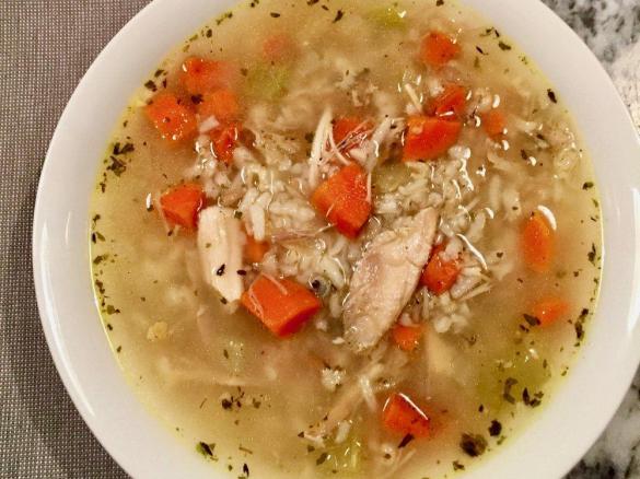 Rýžová polévka s mrkví