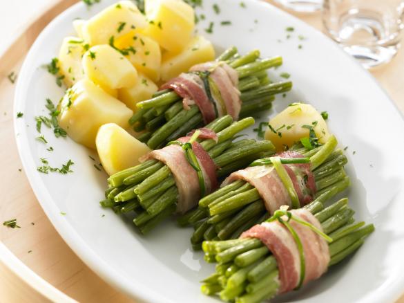 Zelené fazolové lusky s bramborami