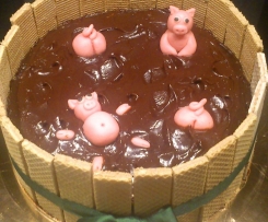 Čokoládový dort - prasátka v bahně